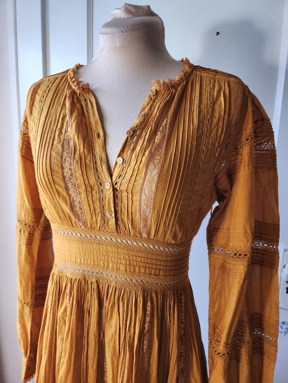 Doen Vicia Midi Dress Yellow Jasper XS - Picture 3 of 13